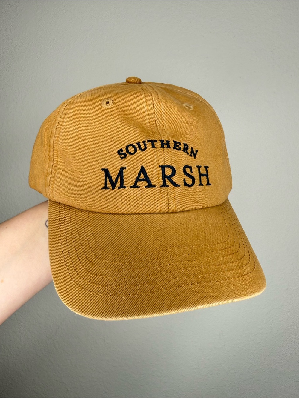 Southern Marsh Vintage Collegiate Hat Hunting Khaki Adjustable SnapBack